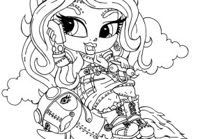 Cute Baby Monster High Print Coloring Pages for Kids