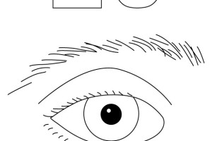 E for Eye Coloring Pages for Kids