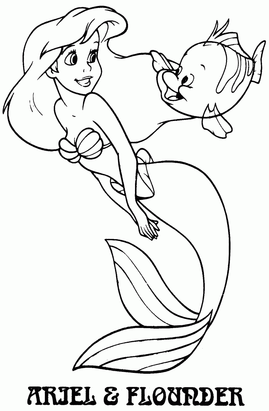 Flourden Princess Mermaid Ariel Coloring Pages for Girls