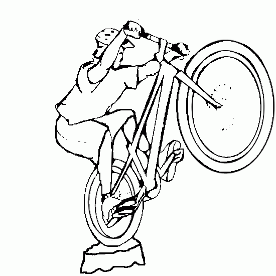 Free Style Mountain Bike Coloring Pages