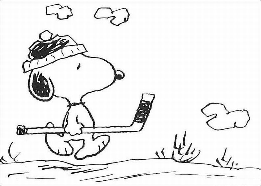  Hockey Snoopy Coloring Pages