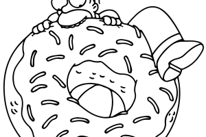 Home Simpson with Donut Coloring Pages | Print Coloring Pages