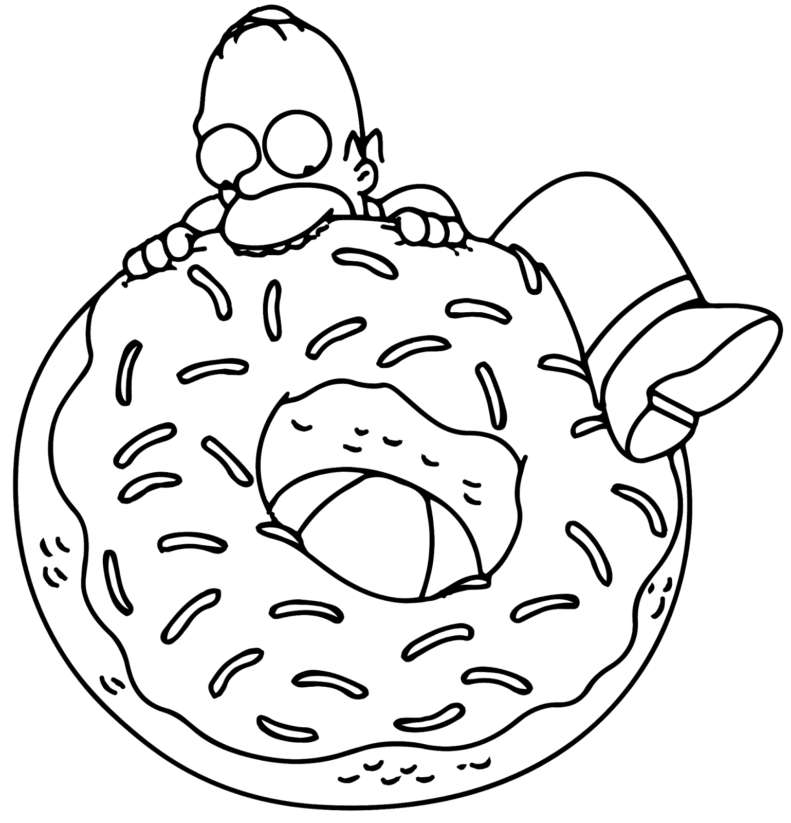  Home Simpson with Donut Coloring Pages | Print Coloring Pages