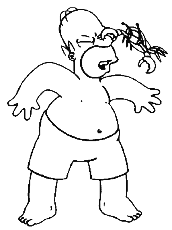 Homer Simpson at the Beach Photo Coloring Pages | Print Coloring Pages