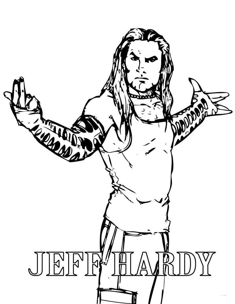  Jeff Hardy WWE Coloring Pages for Kids
