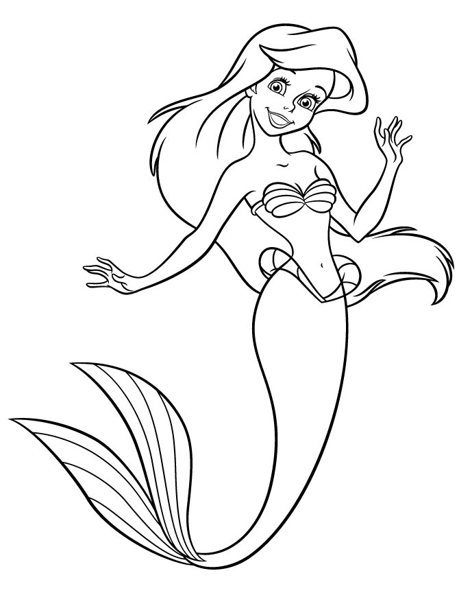Princess Mermaid Ariel Coloring Pages for Girls