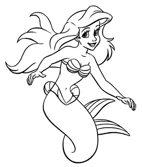  PRINT Princess Mermaid Ariel Coloring Pages for Girls