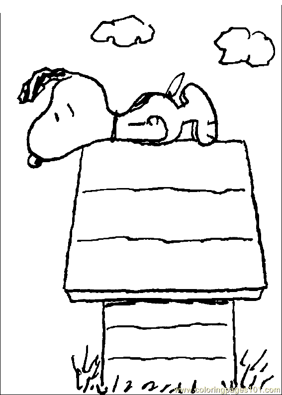 Relax Snoopy Coloring Pages for Kids