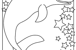 Super Stars Dolphin Animal Coloring Pages