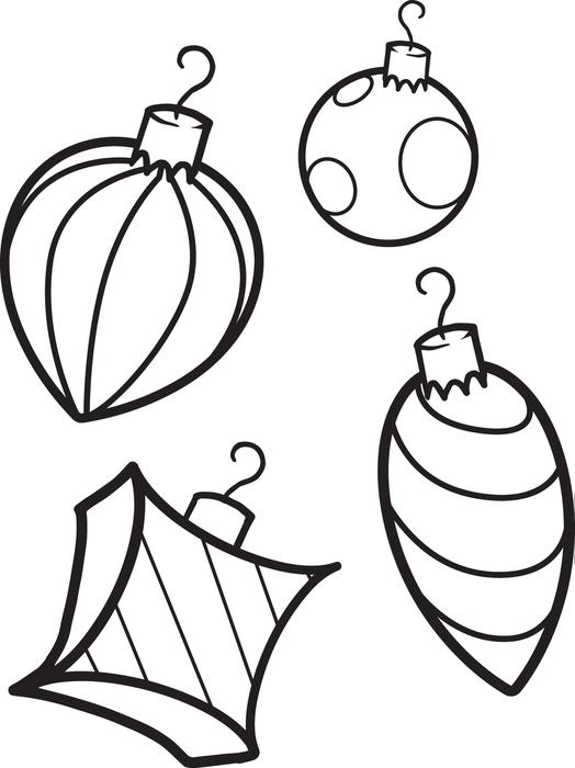  4 Christmas Decoration Coloring Pages