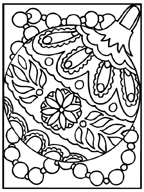 Adult Coloring Christmas Balls Decoration Coloring Pages
