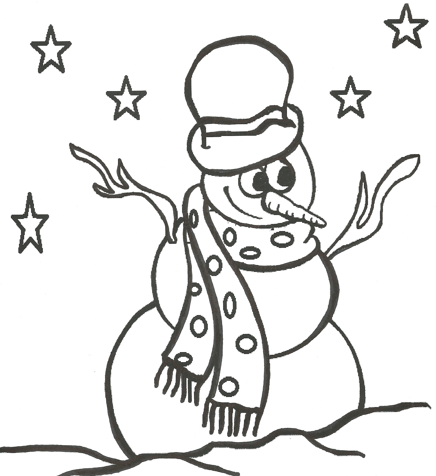  Coloring Pages Snowman Coloring Pages For Kids