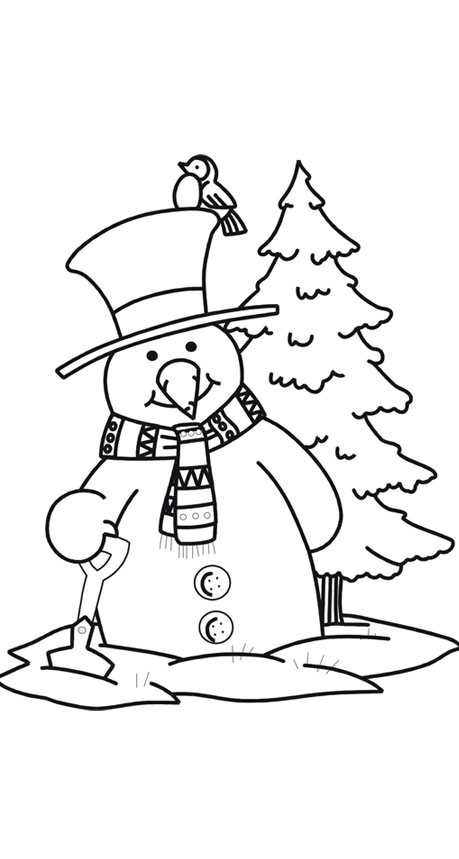  Cool Snowman Print Coloring Pages For Kids