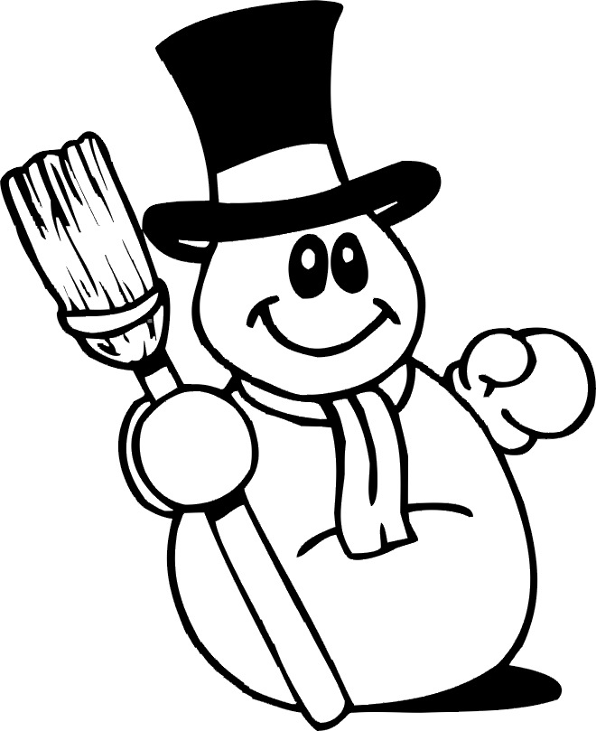Crazy Snowman Print Coloring Pages For Kids