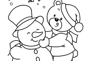 Cute Snowman Print Coloring Pages For Kids