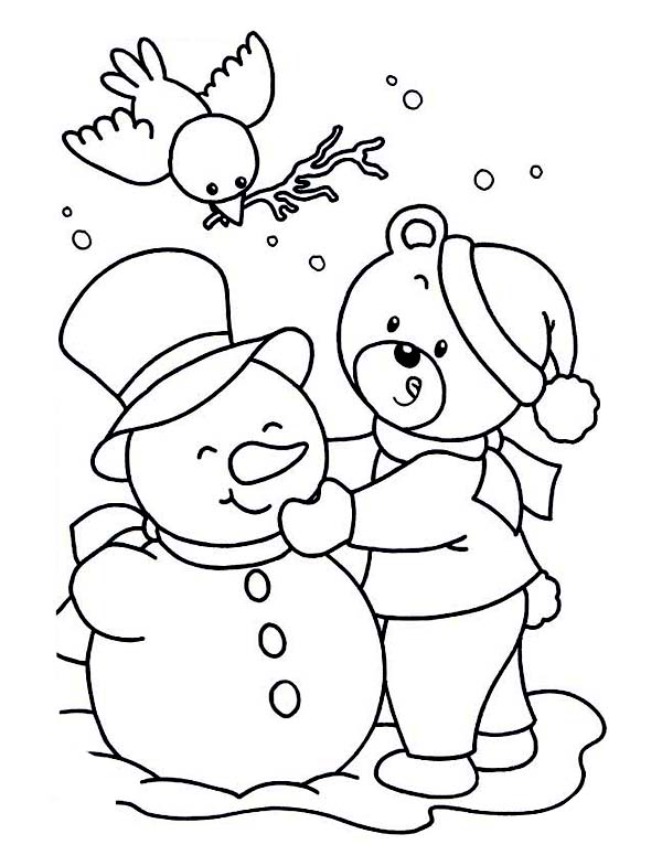  Cute Snowman Print Coloring Pages For Kids