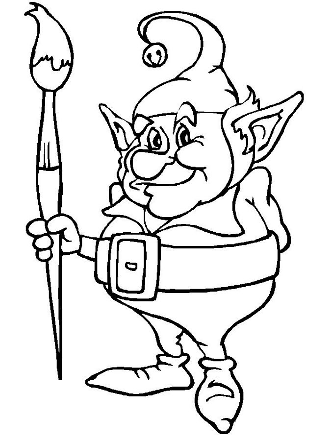 Download Christmas Elf Print Coloring Pages