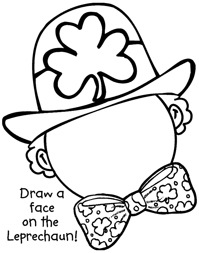 Draw a Leprechaun Face Coloring Pages
