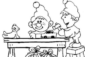 Factory Gift Christmas Elf Print Coloring Pages