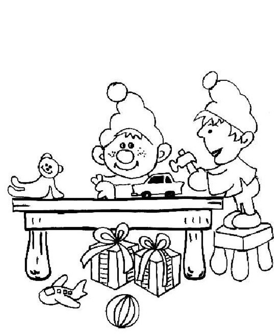  Factory Gift Christmas Elf Print Coloring Pages