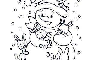 Fantastical Snowman Print Coloring Pages For Kids