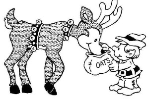 Food Reindeer & Christmas Elf Print Coloring Pages