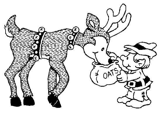  Food Reindeer & Christmas Elf Print Coloring Pages
