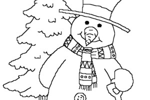 Forest Snowman Print Coloring Pages For Kids