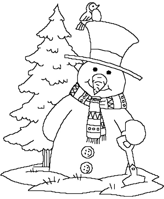  Forest Snowman Print Coloring Pages For Kids