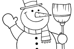 Happy Snowman Coloring Pages For Kids