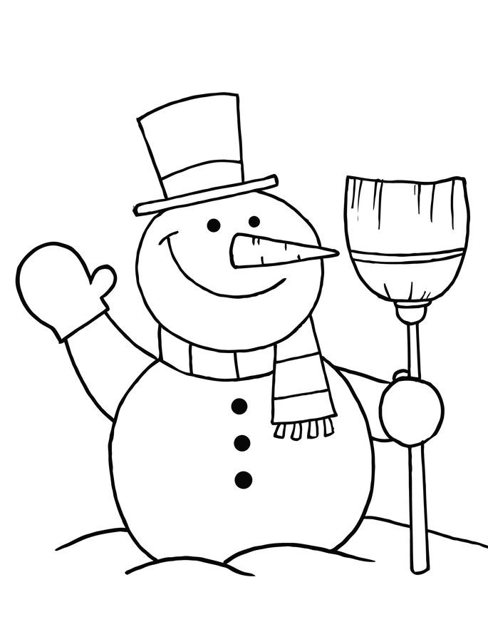  Happy Snowman Coloring Pages For Kids