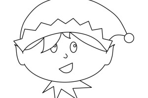 Little Boy Christmas Elf Print Coloring Pages