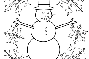 Snowflakes + Snowman Coloring Pages For Kids