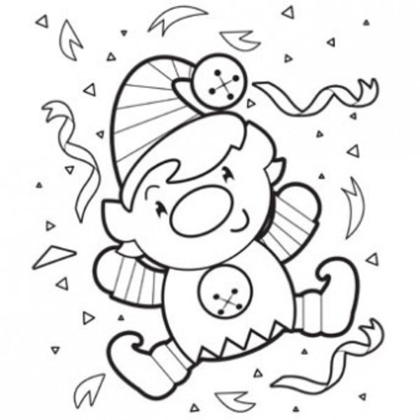  Time Christmas Elf Print Coloring Pages