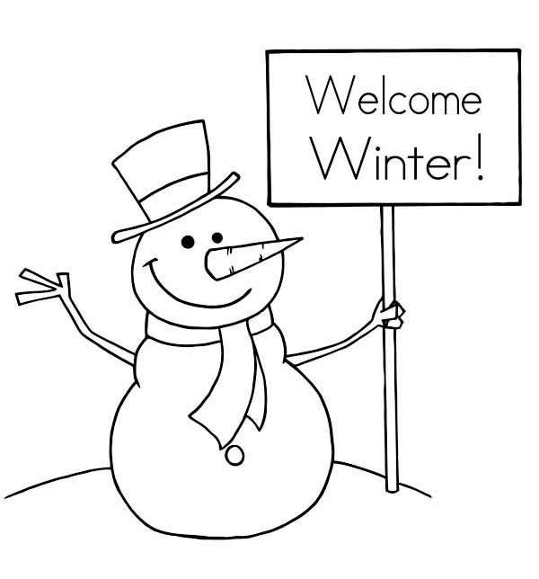  Welcom Winter Snowman Print Coloring Pages For Kids