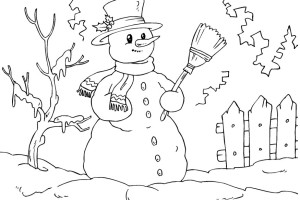 Winter Snowman Coloring Pages For Kids